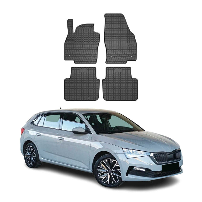 OMAC Gummi Fußmatten für Skoda Scala 2019-2026 Automatten Gummi Schwarz 4tlg