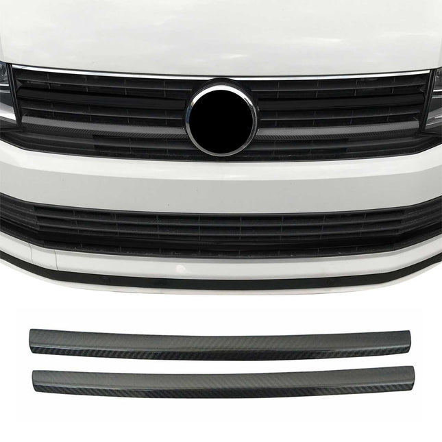 Kühlergrill Grillleisten für VW T6 Transporter 2015-2019 Highline Echt Carbon 2x