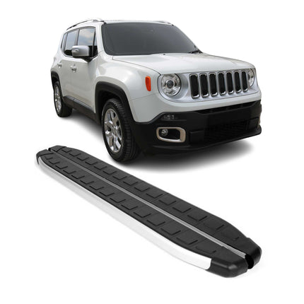 Seitenschweller Seitenbretter Trittbretter für Jeep Renegade 2015-25 Alu Schwarz