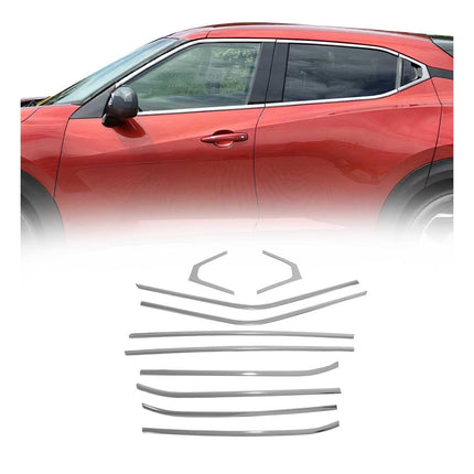 Fensterleisten Zierleisten für Nissan Juke 2019-2026 Gebürstet Edelstahl 10tlg