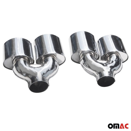 Sportauspuff Auspuffblende Chrom Edelstahl V2A 304 nur passend 2 Endrohr R+L