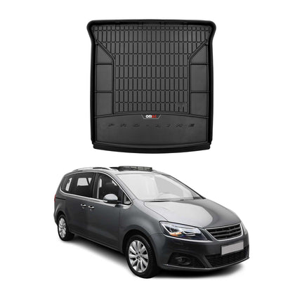 OMAC Gummi Kofferraumwanne für Seat Alhambra 2010-2020 Klappbare 3.Reihe Schwarz
