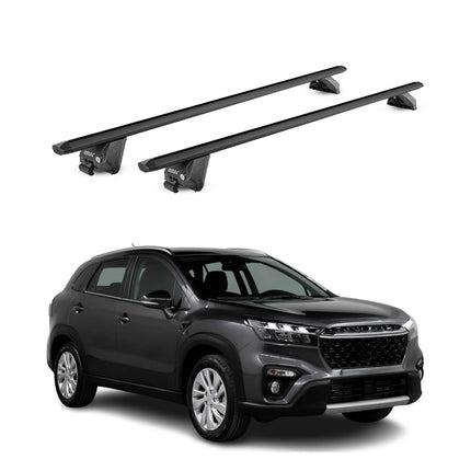 Dachträger Grundtäger für Suzuki S-Cross 2022-2026 100kg Alu Schwarz 2 tlg ABE