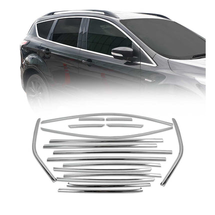 Fensterleisten Zierleisten für Ford Kuga II 2012-2019 Edelstahl Chrom 18tlg