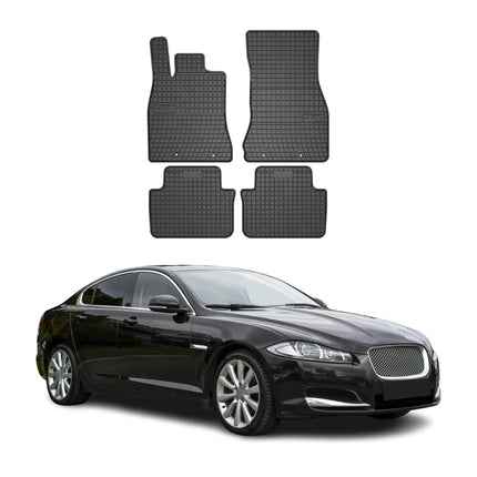 OMAC Gummi Fußmatten für Jaguar XF X250 2007-2015 Automatten Gummi Schwarz 4tlg