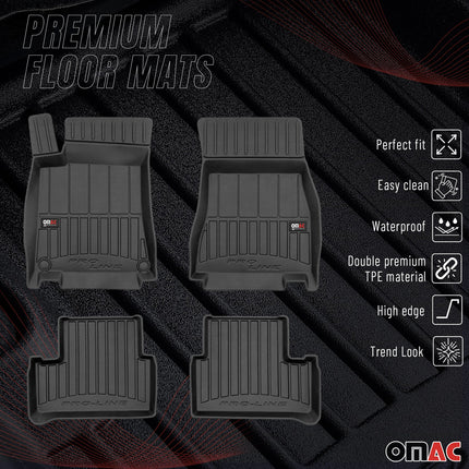 OMAC Gummi Fußmatten für Mercedes A Klasse W177 2018-2026 Premium TPE Schwarz 4x