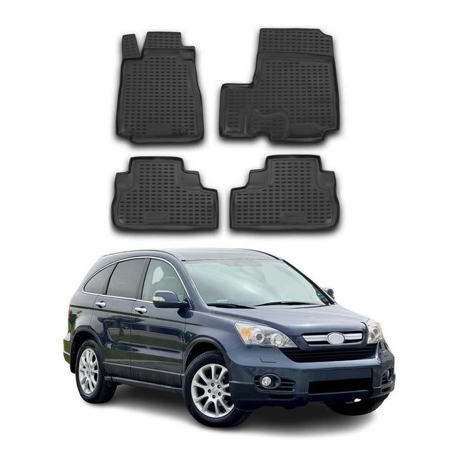 OMAC Gummimatten Fußmatten für Honda CR-V 2006-2012 TPE Automatten Schwarz 4x