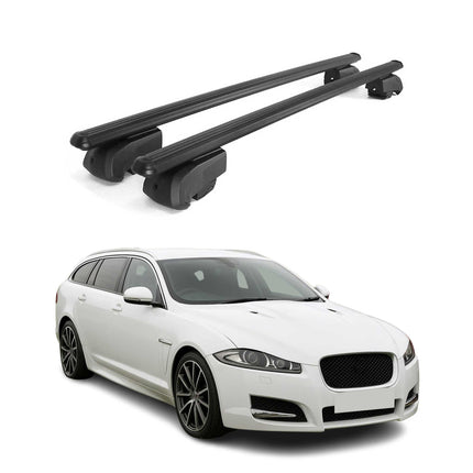 Dachträger Gepäckträger für Jaguar XF Sportbrake SW 2018-2021 ABE Schwarz 2x