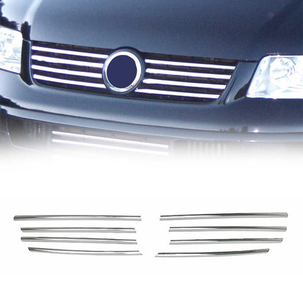 Kühlergrill Leiste Grillleisten für VW Transporter T5 2003-10 Edelstahl Chrom 8x