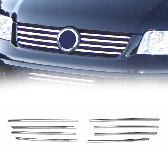 Kühlergrill Leiste Grillleisten für VW Transporter T5 2003-10 Edelstahl Chrom 8x