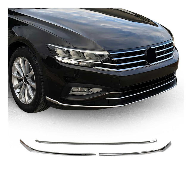 Grillleisten Stoßstangen für VW Passat B8 2019-2023 Edelstahl Chrom 3tlg