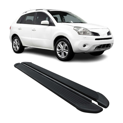Seitenschweller Trittbretter Schweller für Renault Koleos 2007-2017 Alu Schwarz