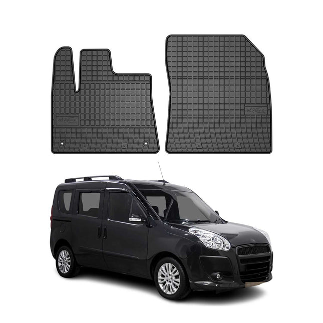 OMAC Gummi Fußmatten für Fiat Doblo 2010-2020 Automatten Gummi Schwarz 2tlg