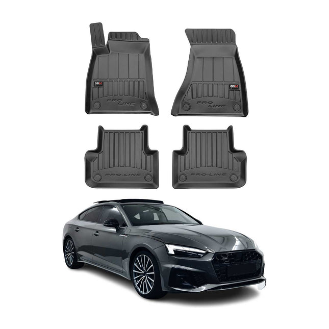 OMAC Gummi Fußmatten für Audi A5 Sportback F5 2018-2025 Premium Gummi Schwarz 4x