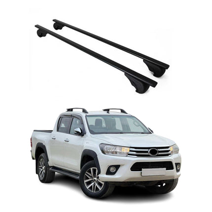 Dachträger Grundtäger für Toyota Hilux VII 2005-2015 75kg Metall Schwarz 2 tlg