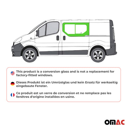 Seitenfenster Schiebefenster Auto für Opel Vivaro A 2001-2014 Links L1 L2