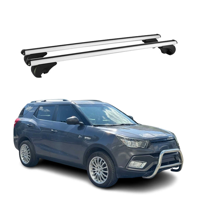 Dachträger Grundtäger für SsangYong XLV 2016-2021 75kg Alu Silber 2 tlg