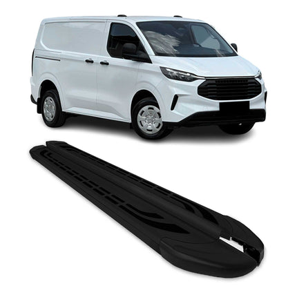 Trittbretter Seitenschweller für Ford Tourneo Custom 2023-2026 L1 Schwarz 2 tlg
