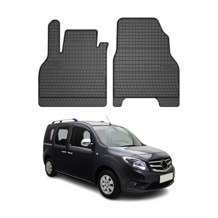 OMAC Gummi Fußmatten für Mercedes Citan 2012-2021 Automatten Gummi Schwarz 2tlg