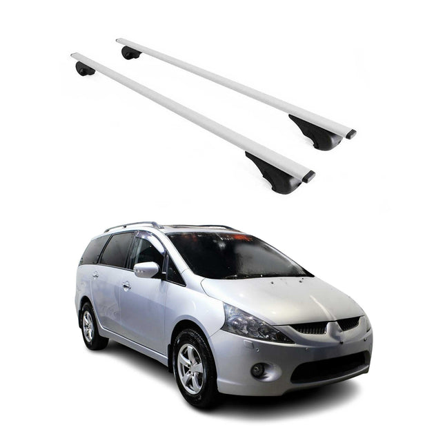 Dachträger Grundtäger für Mitsubishi Grandis 2004-2010 75kg Metall Silber 2 tlg