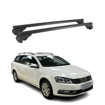 Dachträger für VW Passat B7 Alltrack 2012-2015 Gepäckträger Aluminium Schwarz 2x