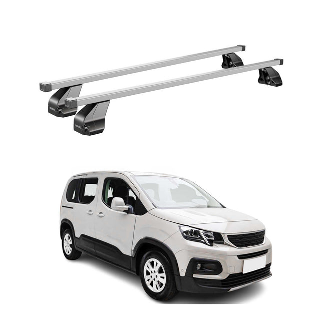 Menabo Dachträger Grundtäger für Peugeot Rifter 2018-2026 75kg Stahl Silber 2x