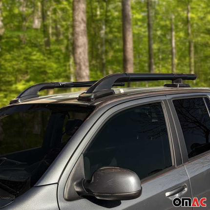 Dachreling & Dachträger Satz für Ford Ranger Double Cab 2007-2012 Alu Schwarz 4x