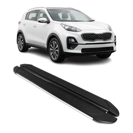 Trittbretter Seitenschweller für Kia Sportage 2015-2021 Aluminium Schwarz Silber