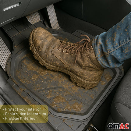 Fußmatten Gummimatten 3D Passform für Peugeot 3008 Gummi Schwarz 4tlg