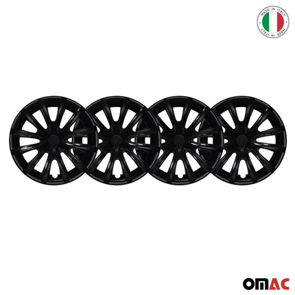 4x Radkappen Radzierblenden Radblenden für 15" Zoll Stahlfelgen Matt Schwarz