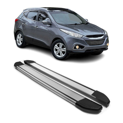 Aluminium Seitenschweller Trittbretter für Hyundai ix35 2010-2015 Silber 2tlg