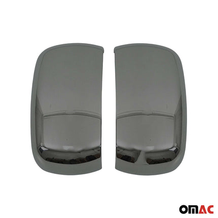 Spiegelkappen Spiegelabdeckung für Fiat Doblo 2000-2010 Chrom ABS Dunkel 2tlg