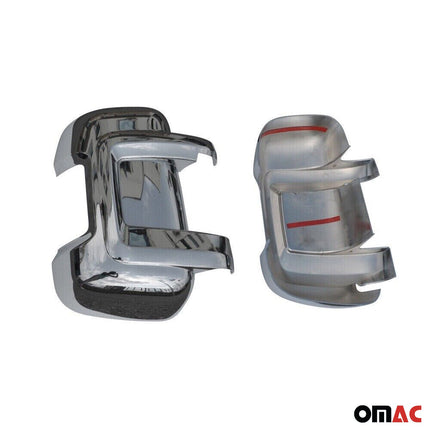 Spiegelkappen Spiegelabdeckung für Citroen Jumper 2006-2026 Chrom ABS Silber