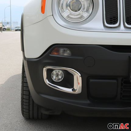 Nebelscheinwerfer Rahmen Chrom für Jeep Renegade 2014-2019 Edelstahl 2x