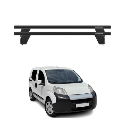 Menabo Dachträger Grundtäger für Fiat Qubo 2007-2016 75kg Alu Schwarz 2 tlg
