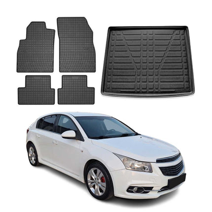 Fußmatten & Kofferraumwanne Set für Chevrolet Cruze 5tür 2011-2016 Gummi TPE