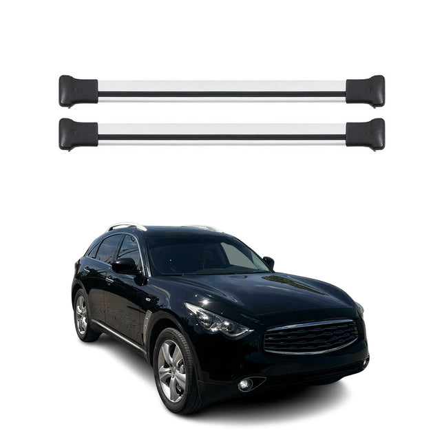 Dachträger Grundtäger für Infiniti FX 2003-2008 75kg Aluminium Silber 2 tlg