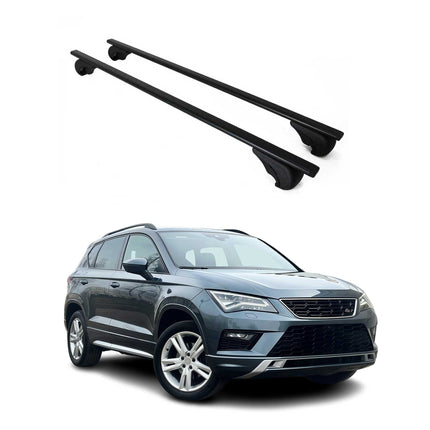 Dachträger Grundtäger für Seat Ateca 2016-2026 75kg Metall Schwarz 2 tlg