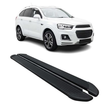 Seitenschweller Trittbretter Schweller für Chevrolet Captiva 2019-26 Alu Schwarz