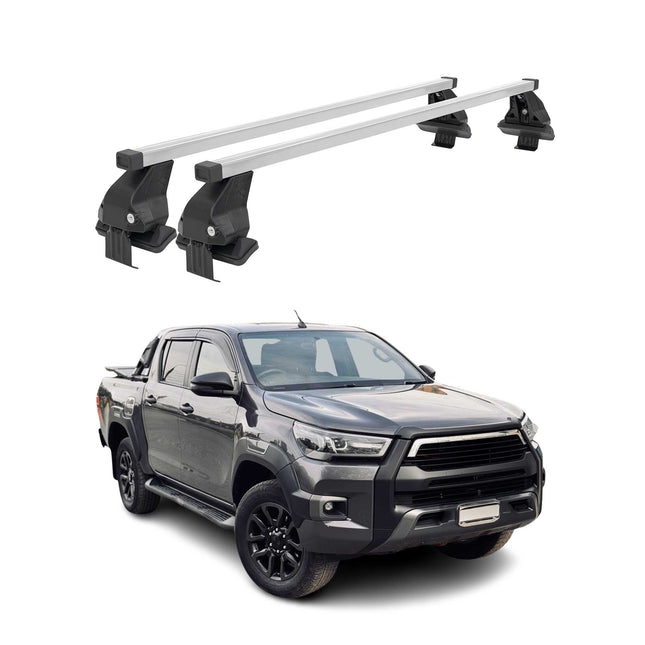 Menabo Dachträger Grundtäger für Toyota Hilux 2015-2020 50kg Stahl Silber 2 tlg