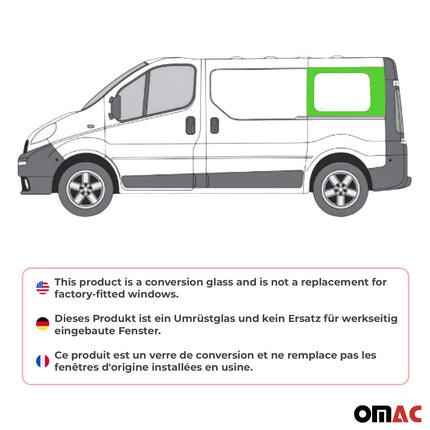 Seitenfenster Auto Fenster für Opel Vivaro A 2001-2014 Schiebetür Rechts L1