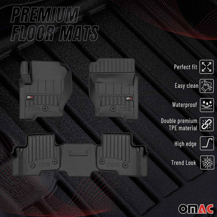 OMAC Gummi Fußmatten für Land Rover Discovery 4 2009-2017 Premium TPE Schwarz 3x