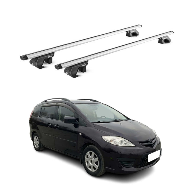 Dachträger Grundtäger für Mazda 5 / Premacy 2005-2018 90kg Alu Silber 2 tlg ABE