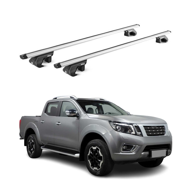 Dachträger Grundtäger für Nissan Navara D23 2015-2023 4 tür 90kg Alu Grau 2x ABE