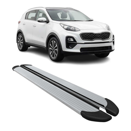 Trittbretter Seitenschweller für Kia Sportage 2015-2021 Aluminium Silber 2tlg
