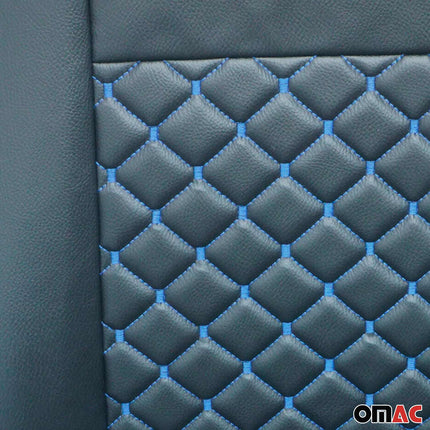 Sitzbezüge Schonbezüge für Ford Transit 2000-2014 Kunstleder Schwarz Blau 1tlg