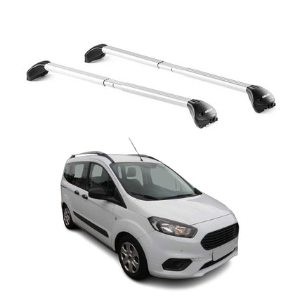 Dachträger für Ford Courier Tourneo 2013-2023 3-5 tür 100kg Alu Silber 2x ABE