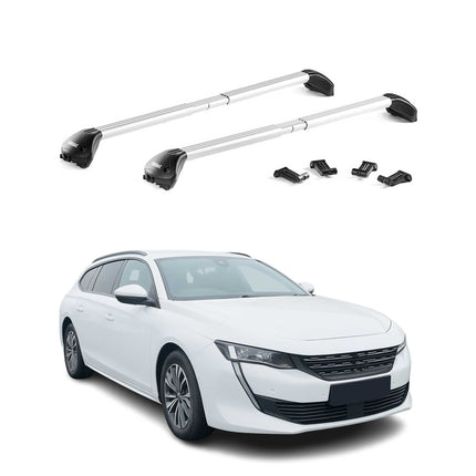 Dachträger Grundtäger für Peugeot 508 Kombi 2018-2025 100kg Alu Silber 2 tlg ABE