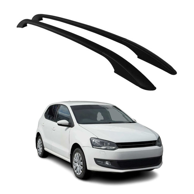 Aluminium Dachreling Relingträger für VW Polo 2009-2017 Schwarz 2tlg
