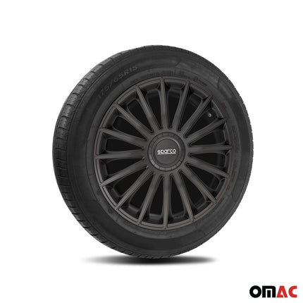Radkappen Radzierblenden Sparco Treviso 15" Zoll Auto Abdeckung Set Schwarz 4x
